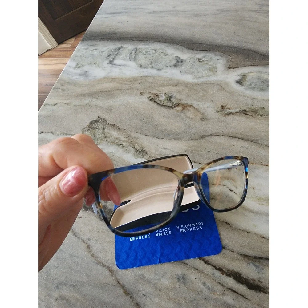 Marie Claire Blue Amber Tortoise Square Eyeglass Frames 6209 Semi Cat EyeWomen